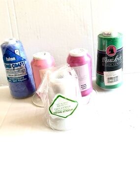 Sewing Thread Maxi-Lock and Talon Thread Set - Blue, Pink, Green, White